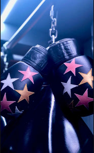 Black Leather Star Boxing Gloves